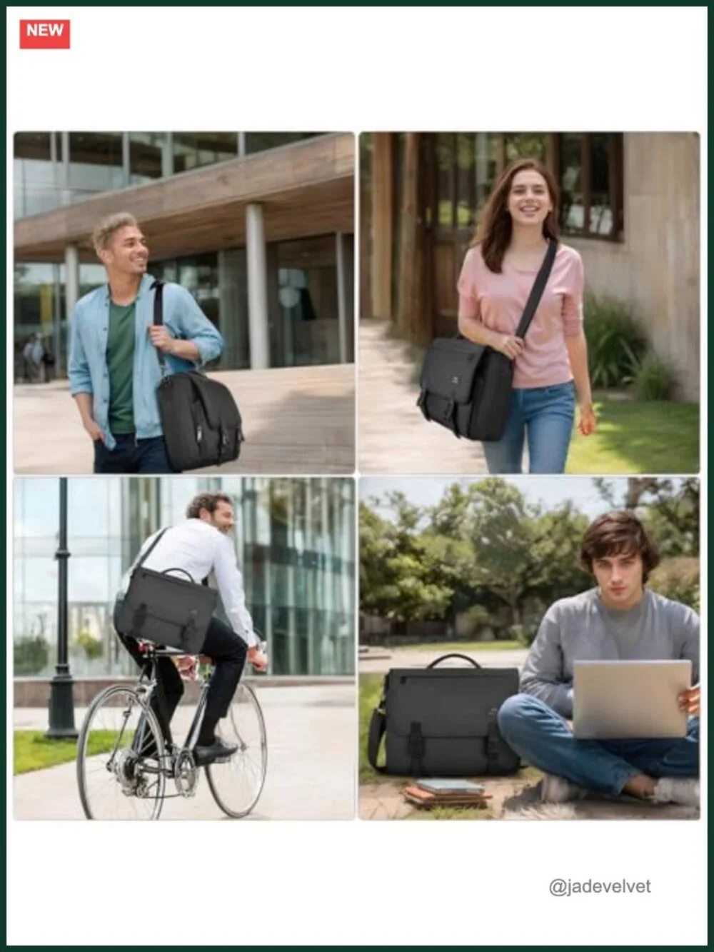 Messenger Bag for Men, Lightweight Laptop Bag 15.6 inch Water Resistant